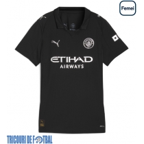 Echipament fotbal Manchester City Oscar Bobb #52 Tricou Deplasare 2025-26 pentru femei maneca scurta