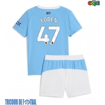 Echipament fotbal Manchester City Phil Foden #47 Tricou Acasa 2025-26 pentru copii maneca scurta (+ Pantaloni scurti)