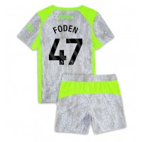 Echipament fotbal Manchester City Phil Foden #47 Tricou Treilea 2025-26 pentru copii maneca scurta (+ Pantaloni scurti)
