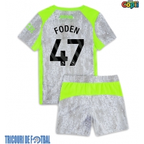 Echipament fotbal Manchester City Phil Foden #47 Tricou Treilea 2025-26 pentru copii maneca scurta (+ Pantaloni scurti)