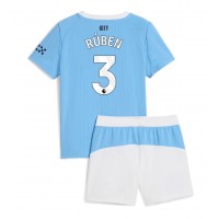 Echipament fotbal Manchester City Ruben Dias #3 Tricou Acasa 2025-26 pentru copii maneca scurta (+ Pantaloni scurti)