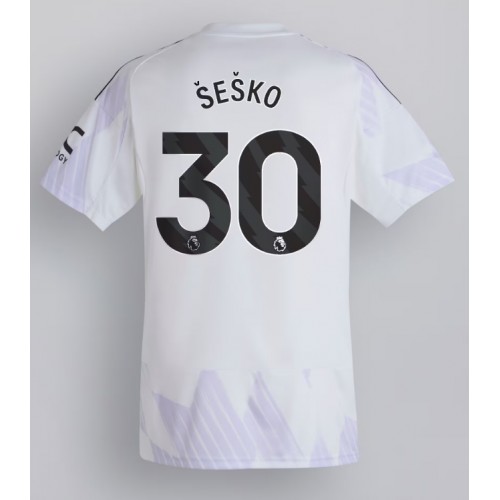 Echipament fotbal Manchester United Benjamin Sesko #30 Tricou Deplasare 2025-26 maneca scurta Echipament fotbal Manchester United Benjamin Sesko #30 Tricou Deplasare 2025-26 maneca scurta