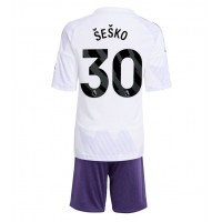 Echipament fotbal Manchester United Benjamin Sesko #30 Tricou Deplasare 2025-26 pentru copii maneca scurta (+ Pantaloni scurti)