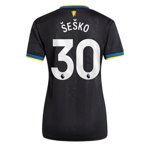Echipament fotbal Manchester United Benjamin Sesko #30 Tricou Treilea 2025-26 pentru femei maneca scurta Echipament fotbal Manchester United Benjamin Sesko #30 Tricou Treilea 2025-26 pentru femei maneca scurta
