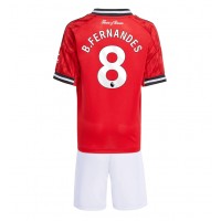 Echipament fotbal Manchester United Bruno Fernandes #8 Tricou Acasa 2025-26 pentru copii maneca scurta (+ Pantaloni scurti)