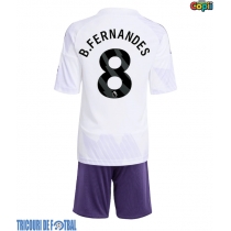 Echipament fotbal Manchester United Bruno Fernandes #8 Tricou Deplasare 2025-26 pentru copii maneca scurta (+ Pantaloni scurti)
