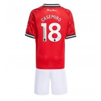 Echipament fotbal Manchester United Casemiro #18 Tricou Acasa 2025-26 pentru copii maneca scurta (+ Pantaloni scurti)