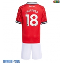 Echipament fotbal Manchester United Casemiro #18 Tricou Acasa 2025-26 pentru copii maneca scurta (+ Pantaloni scurti)