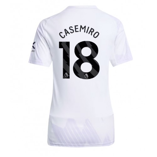 Echipament fotbal Manchester United Casemiro #18 Tricou Deplasare 2025-26 pentru femei maneca scurta Echipament fotbal Manchester United Casemiro #18 Tricou Deplasare 2025-26 pentru femei maneca scurta
