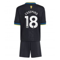 Echipament fotbal Manchester United Casemiro #18 Tricou Treilea 2025-26 pentru copii maneca scurta (+ Pantaloni scurti)