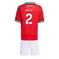 Echipament fotbal Manchester United Diogo Dalot #2 Tricou Acasa 2025-26 pentru copii maneca scurta (+ Pantaloni scurti)