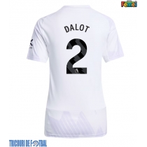 Echipament fotbal Manchester United Diogo Dalot #2 Tricou Deplasare 2025-26 pentru femei maneca scurta