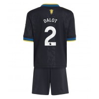 Echipament fotbal Manchester United Diogo Dalot #2 Tricou Treilea 2025-26 pentru copii maneca scurta (+ Pantaloni scurti)
