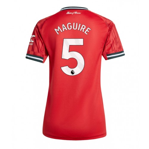Echipament fotbal Manchester United Harry Maguire #5 Tricou Acasa 2025-26 pentru femei maneca scurta Echipament fotbal Manchester United Harry Maguire #5 Tricou Acasa 2025-26 pentru femei maneca scurta
