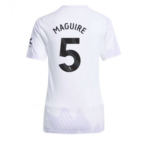 Echipament fotbal Manchester United Harry Maguire #5 Tricou Deplasare 2025-26 pentru femei maneca scurta Echipament fotbal Manchester United Harry Maguire #5 Tricou Deplasare 2025-26 pentru femei maneca scurta