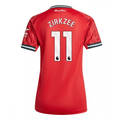 Echipament fotbal Manchester United Joshua Zirkzee #11 Tricou Acasa 2025-26 pentru femei maneca scurta Echipament fotbal Manchester United Joshua Zirkzee #11 Tricou Acasa 2025-26 pentru femei maneca scurta