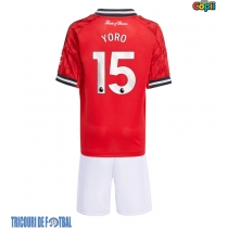 Echipament fotbal Manchester United Leny Yoro #15 Tricou Acasa 2025-26 pentru copii maneca scurta (+ Pantaloni scurti)