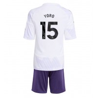 Echipament fotbal Manchester United Leny Yoro #15 Tricou Deplasare 2025-26 pentru copii maneca scurta (+ Pantaloni scurti)