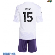 Echipament fotbal Manchester United Leny Yoro #15 Tricou Deplasare 2025-26 pentru copii maneca scurta (+ Pantaloni scurti)