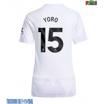 Echipament fotbal Manchester United Leny Yoro #15 Tricou Deplasare 2025-26 pentru femei maneca scurta