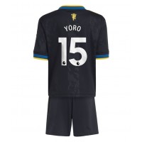 Echipament fotbal Manchester United Leny Yoro #15 Tricou Treilea 2025-26 pentru copii maneca scurta (+ Pantaloni scurti)