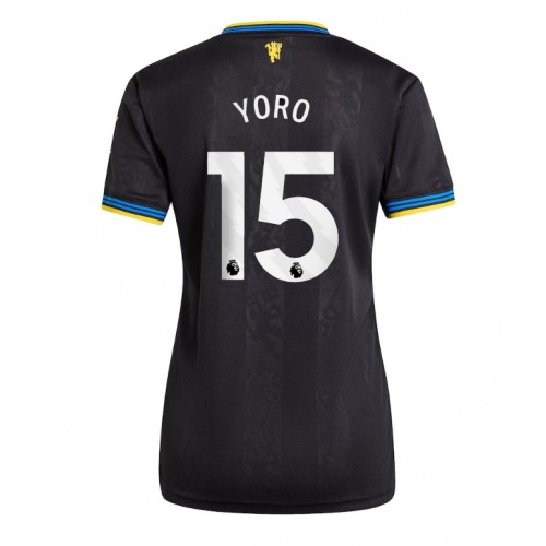Echipament fotbal Manchester United Leny Yoro #15 Tricou Treilea 2025-26 pentru femei maneca scurta Echipament fotbal Manchester United Leny Yoro #15 Tricou Treilea 2025-26 pentru femei maneca scurta