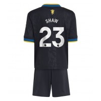 Echipament fotbal Manchester United Luke Shaw #23 Tricou Treilea 2025-26 pentru copii maneca scurta (+ Pantaloni scurti)