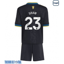 Echipament fotbal Manchester United Luke Shaw #23 Tricou Treilea 2025-26 pentru copii maneca scurta (+ Pantaloni scurti)