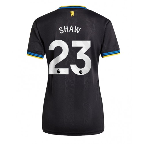 Echipament fotbal Manchester United Luke Shaw #23 Tricou Treilea 2025-26 pentru femei maneca scurta Echipament fotbal Manchester United Luke Shaw #23 Tricou Treilea 2025-26 pentru femei maneca scurta