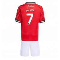 Echipament fotbal Manchester United Mason Mount #7 Tricou Acasa 2025-26 pentru copii maneca scurta (+ Pantaloni scurti)