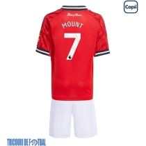 Echipament fotbal Manchester United Mason Mount #7 Tricou Acasa 2025-26 pentru copii maneca scurta (+ Pantaloni scurti)