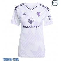 Echipament fotbal Manchester United Mason Mount #7 Tricou Deplasare 2025-26 pentru femei maneca scurta