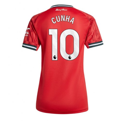 Echipament fotbal Manchester United Matheus Cunha #10 Tricou Acasa 2025-26 pentru femei maneca scurta Echipament fotbal Manchester United Matheus Cunha #10 Tricou Acasa 2025-26 pentru femei maneca scurta