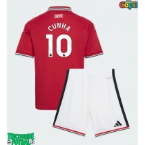 Echipament fotbal Manchester United Matheus Cunha #10 Tricou Acasa 2026-27 pentru copii maneca scurta (+ Pantaloni scurti)
