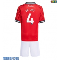 Echipament fotbal Manchester United Matthijs de Ligt #4 Tricou Acasa 2025-26 pentru copii maneca scurta (+ Pantaloni scurti)