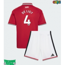 Echipament fotbal Manchester United Matthijs de Ligt #4 Tricou Acasa 2026-27 pentru copii maneca scurta (+ Pantaloni scurti)