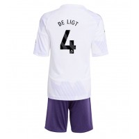 Echipament fotbal Manchester United Matthijs de Ligt #4 Tricou Deplasare 2025-26 pentru copii maneca scurta (+ Pantaloni scurti)