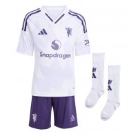 Echipament fotbal Manchester United Patrick Dorgu #13 Tricou Deplasare 2025-26 pentru copii maneca scurta (+ Pantaloni scurti)