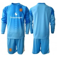 Echipament fotbal Manchester United Portar Tricou Acasa 2025-26 pentru copii maneca lunga (+ Pantaloni scurti)