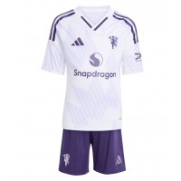 Echipament fotbal Manchester United Tricou Deplasare 2025-26 pentru copii maneca scurta (+ Pantaloni scurti)
