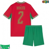 Echipament fotbal Maroc Achraf Hakimi #2 Tricou Acasa Mondial 2026 pentru copii maneca scurta (+ Pantaloni scurti)