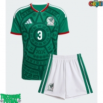 Echipament fotbal Mexic Cesar Montes #3 Tricou Acasa Mondial 2026 pentru copii maneca scurta (+ Pantaloni scurti)