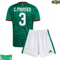 Echipament fotbal Mexic Cesar Montes #3 Tricou Acasa Mondial 2026 pentru copii maneca scurta (+ Pantaloni scurti)
