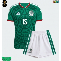 Echipament fotbal Mexic Israel Reyes #15 Tricou Acasa Mondial 2026 pentru copii maneca scurta (+ Pantaloni scurti)