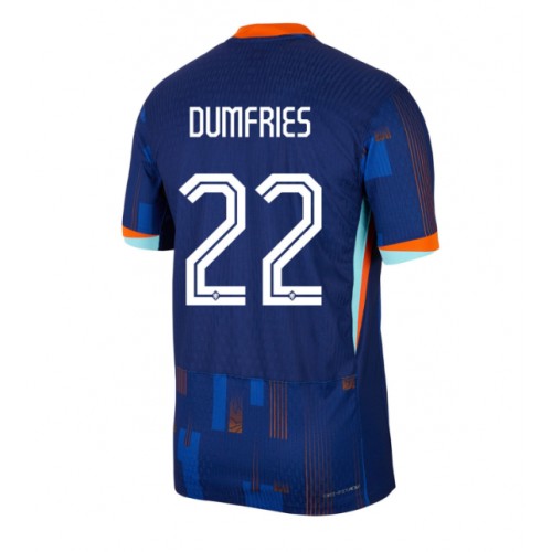 Echipament fotbal Olanda Denzel Dumfries #22 Tricou Deplasare European 2024 maneca scurta Echipament fotbal Olanda Denzel Dumfries #22 Tricou Deplasare European 2024 maneca scurta