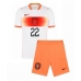 Echipament fotbal Olanda Denzel Dumfries #22 Tricou Deplasare Mondial 2026 pentru copii maneca scurta (+ Pantaloni scurti)