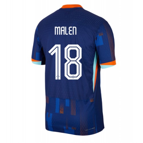 Echipament fotbal Olanda Donyell Malen #18 Tricou Deplasare European 2024 maneca scurta Echipament fotbal Olanda Donyell Malen #18 Tricou Deplasare European 2024 maneca scurta