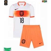 Echipament fotbal Olanda Donyell Malen #18 Tricou Deplasare Mondial 2026 pentru copii maneca scurta (+ Pantaloni scurti)