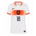 Echipament fotbal Olanda Donyell Malen #18 Tricou Deplasare Mondial 2026 pentru femei maneca scurta