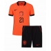 Echipament fotbal Olanda Frenkie de Jong #21 Tricou Acasa Mondial 2026 pentru copii maneca scurta (+ Pantaloni scurti)